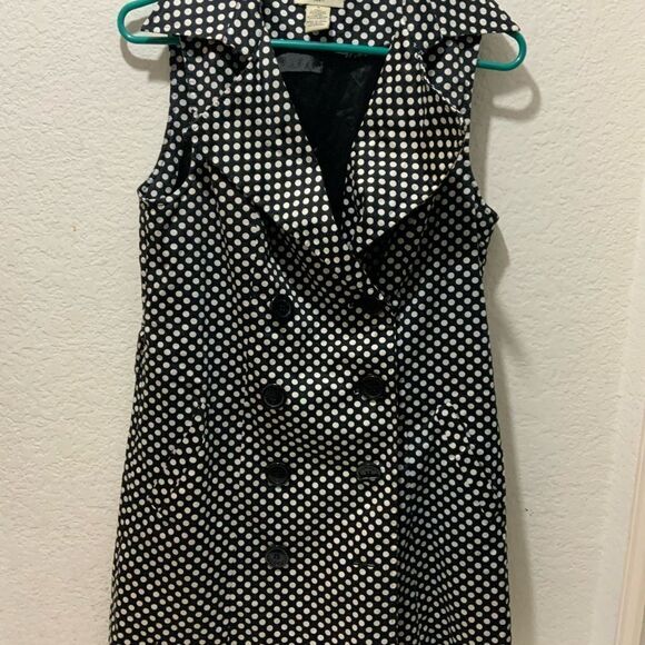 Vertigo Paris - Vintage Black and White Pinafore Tie Front Mini Dress size M - Picture 2 of 10